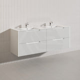 Bali Linear Wall Hung Bathroom Floating Vanity Fluted PVC Coating Cabinet 1500mm - In 5 Colours
