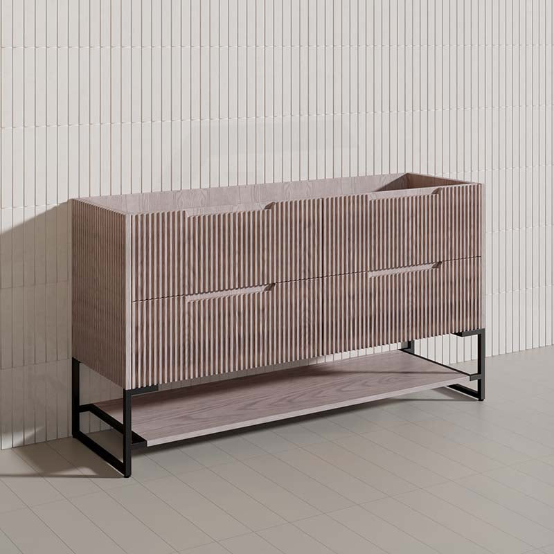 1500mm Bali Bathroom Freestanding Fluted Vanity with Drawers Single/Double Bowls In Various Colours