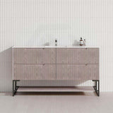 600-1500mm Bali White Oak Bathroom Freestanding Fluted Vanity with Drawers