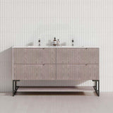 600-1500mm Bali White Oak Bathroom Freestanding Fluted Vanity with Drawers
