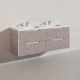 Bali Linear Wall Hung Bathroom Floating Vanity Fluted PVC Coating Cabinet 1500mm - In 5 Colours