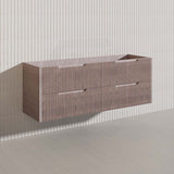 Bali Linear Wall Hung Bathroom Floating Vanity Fluted PVC Coating Cabinet 1500mm - In 5 Colours