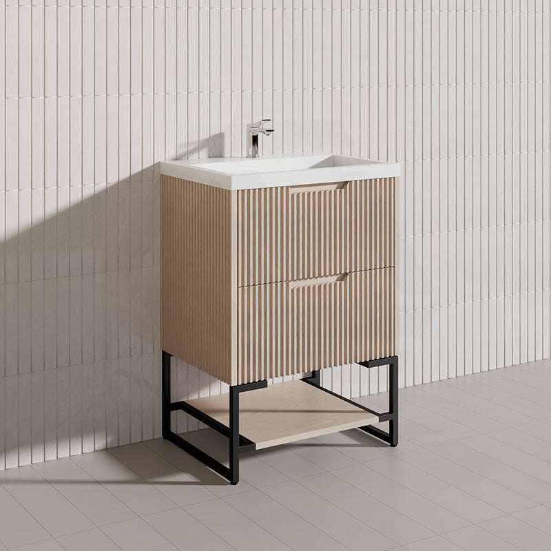 600mm Bali Bathroom Freestanding Fluted Vanity with Drawers Available In Colours