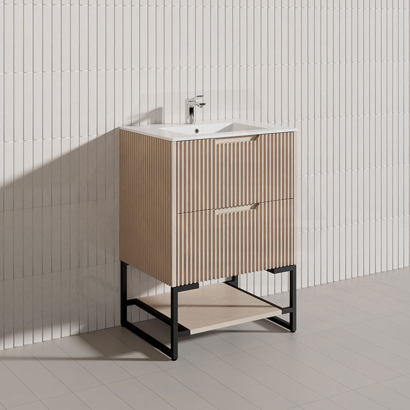600mm Bali Bathroom Freestanding Fluted Vanity with Drawers Available In Colours
