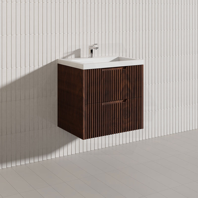 Bali Linear Wall Hung Bathroom Floating Vanity Fluted PVC Coating Cabinet 600mm - In 5 Colours