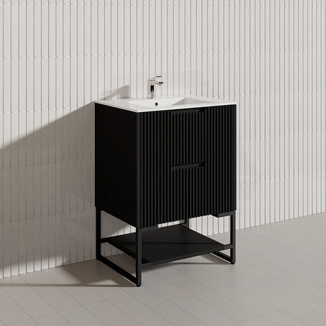 600mm Bali Bathroom Freestanding Fluted Vanity with Drawers Available In Colours