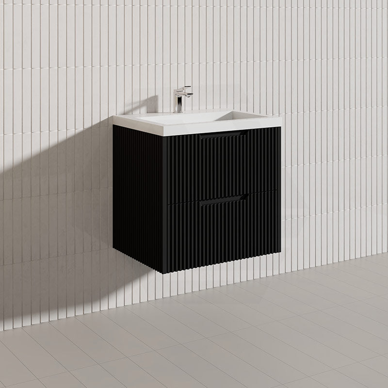 Bali Linear Wall Hung Bathroom Floating Vanity Fluted PVC Coating Cabinet 600mm - In 5 Colours