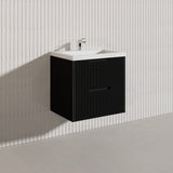 Bali Linear Wall Hung Bathroom Floating Vanity Fluted PVC Coating Cabinet 600mm - In 5 Colours