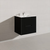 Bali Linear Wall Hung Bathroom Floating Vanity Fluted PVC Coating Cabinet 600mm - In 5 Colours