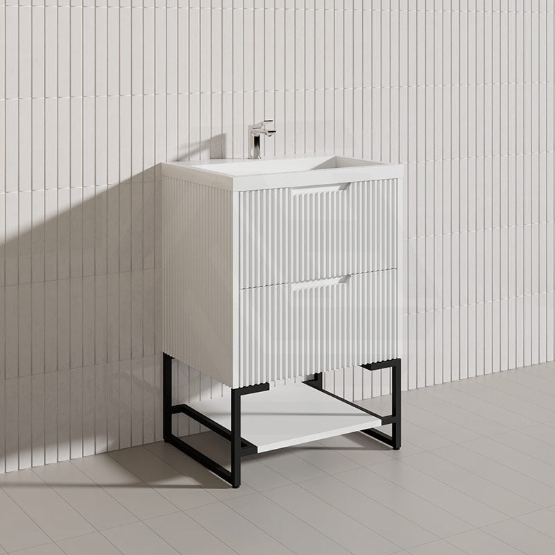 600mm Bali Bathroom Freestanding Fluted Vanity with Drawers Available In Colours