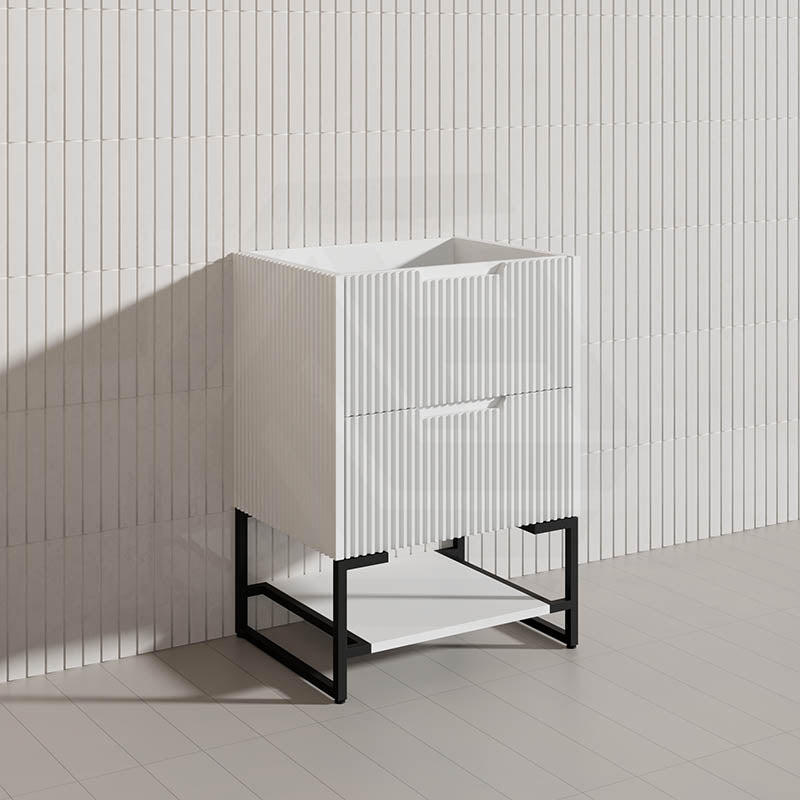 600mm Bali Bathroom Freestanding Fluted Vanity with Drawers Available In Colours