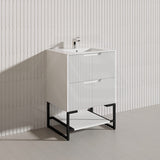 600mm Bali Bathroom Freestanding Fluted Vanity with Drawers Available In Colours
