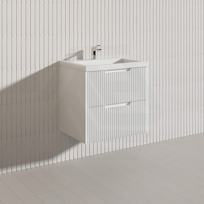 Bali Linear Wall Hung Bathroom Floating Vanity Fluted PVC Coating Cabinet 600mm - In 5 Colours