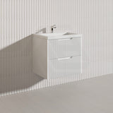 Bali Linear Wall Hung Bathroom Floating Vanity Fluted PVC Coating Cabinet 600mm - In 5 Colours