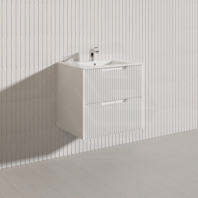 Bali Linear Wall Hung Bathroom Floating Vanity Fluted PVC Coating Cabinet 600mm - In 5 Colours