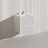 Bali Linear Wall Hung Bathroom Floating Vanity Fluted PVC Coating Cabinet 600mm - In 5 Colours
