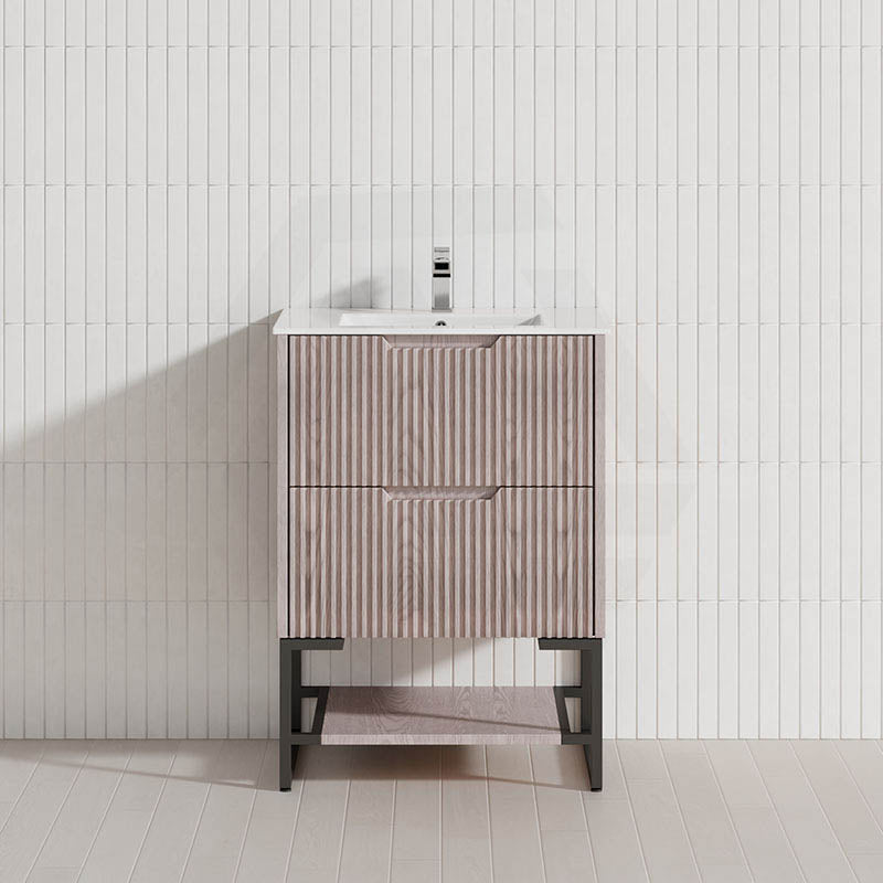600-1500mm Bali White Oak Bathroom Freestanding Fluted Vanity with Drawers