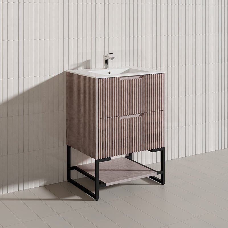 600mm Bali Bathroom Freestanding Fluted Vanity with Drawers Available In Colours