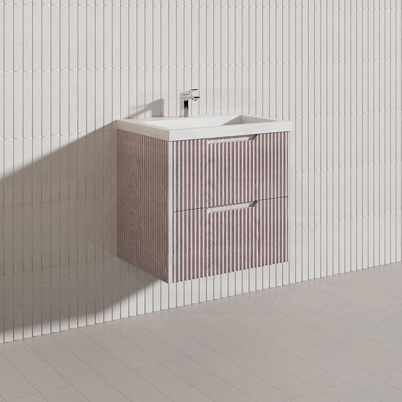 Bali Linear Wall Hung Bathroom Floating Vanity Fluted PVC Coating Cabinet 600mm - In 5 Colours