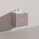 Bali Linear Wall Hung Bathroom Floating Vanity Fluted PVC Coating Cabinet 600mm - In 5 Colours