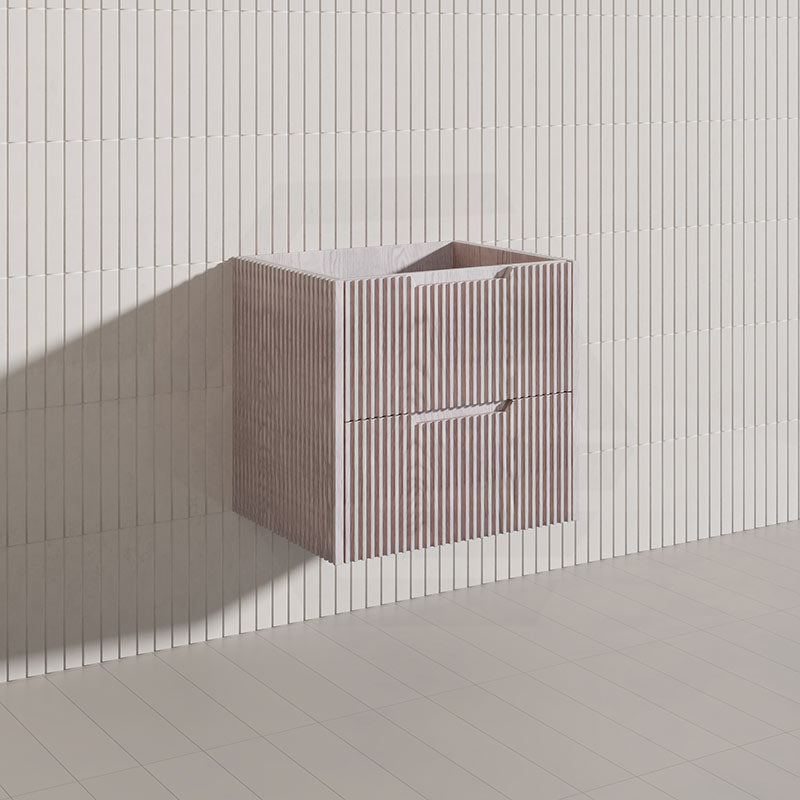 Bali Linear Wall Hung Bathroom Floating Vanity Fluted PVC Coating Cabinet 600mm - In 5 Colours