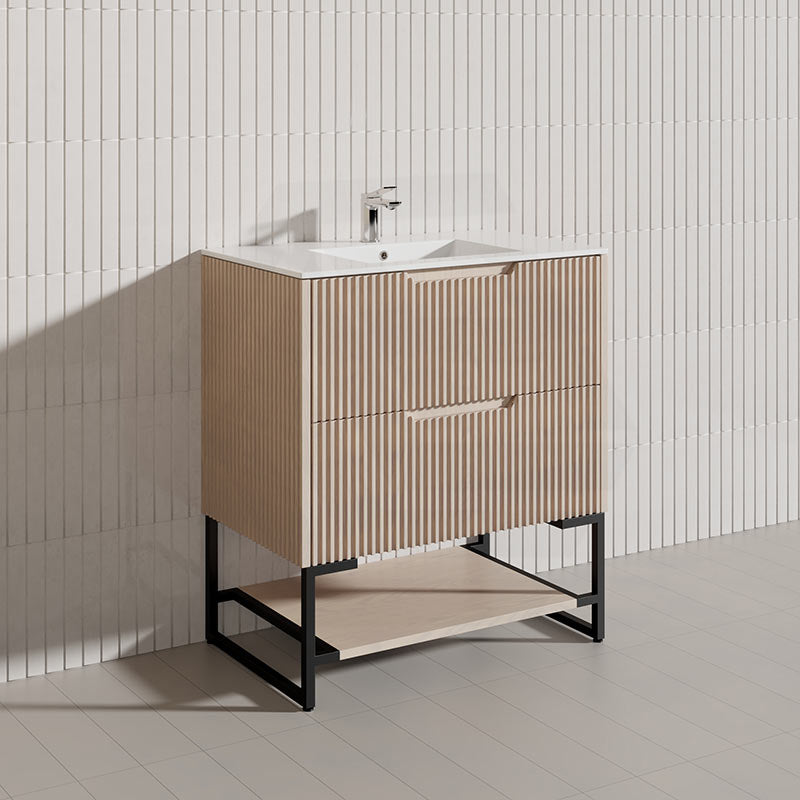 750mm Bali Bathroom Freestanding Fluted Vanity with Drawers Available In Colours