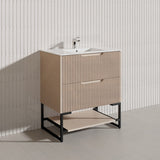 750mm Bali Bathroom Freestanding Fluted Vanity with Drawers Available In Colours