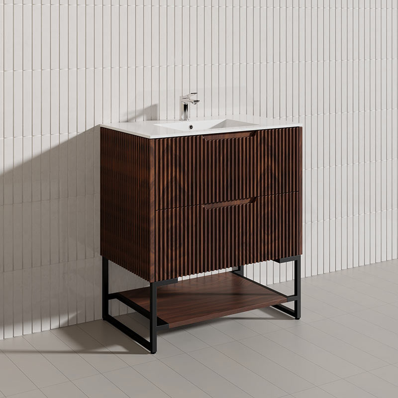 750mm Bali Bathroom Freestanding Fluted Vanity with Drawers Available In Colours