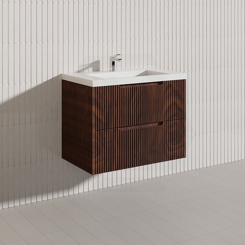 Bali Linear Wall Hung Bathroom Floating Vanity Fluted PVC Coating Cabinet 750mm - In 5 Colours