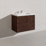 Bali Linear Wall Hung Bathroom Floating Vanity Fluted PVC Coating Cabinet 750mm - In 5 Colours