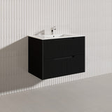 Bali Linear Wall Hung Bathroom Floating Vanity Fluted PVC Coating Cabinet 750mm - In 5 Colours