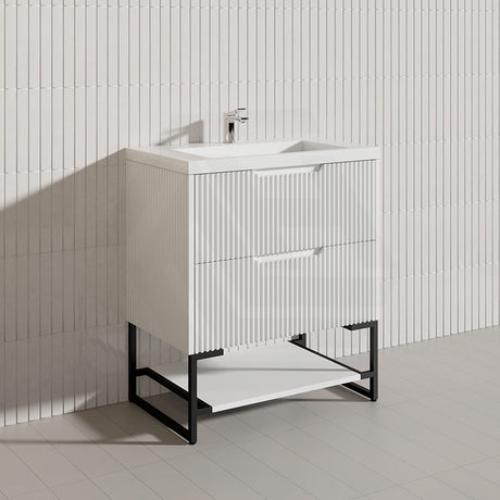 750mm Bali Bathroom Freestanding Fluted Vanity with Drawers Available In Colours