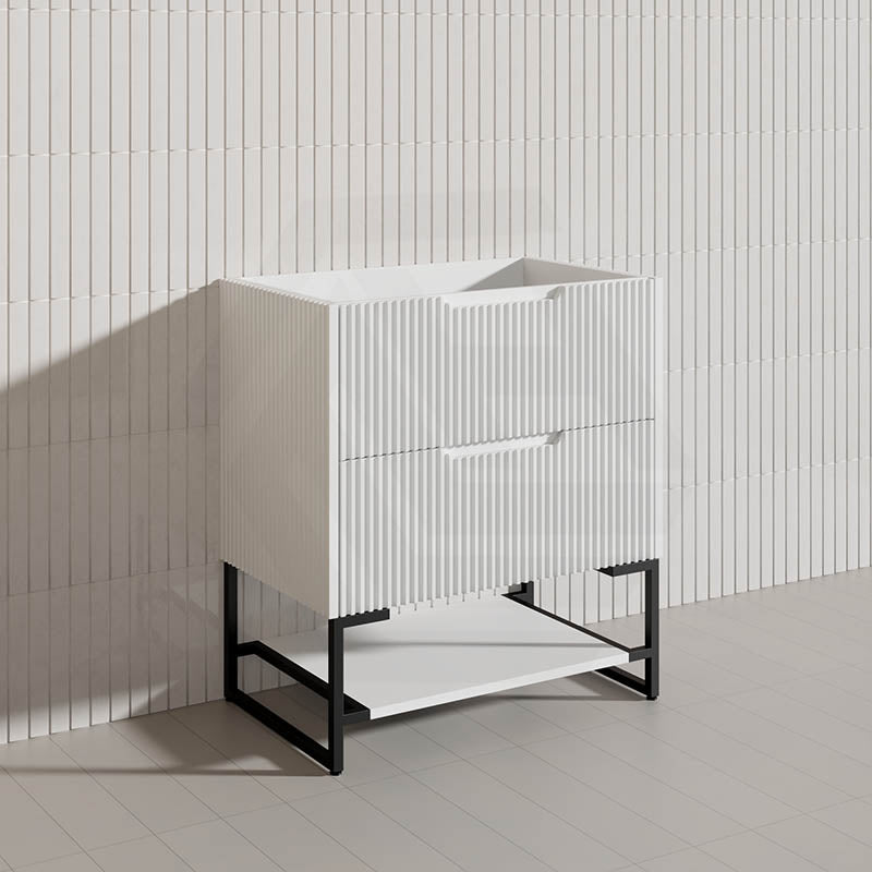750mm Bali Bathroom Freestanding Fluted Vanity with Drawers Available In Colours