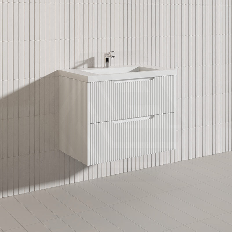 Bali Linear Wall Hung Bathroom Floating Vanity Fluted PVC Coating Cabinet 750mm - In 5 Colours