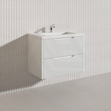 Bali Linear Wall Hung Bathroom Floating Vanity Fluted PVC Coating Cabinet 750mm - In 5 Colours