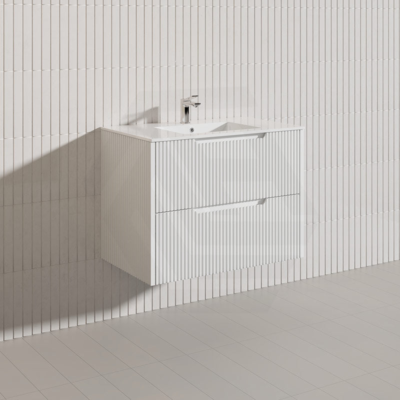 Bali Linear Wall Hung Bathroom Floating Vanity Fluted PVC Coating Cabinet 750mm - In 5 Colours