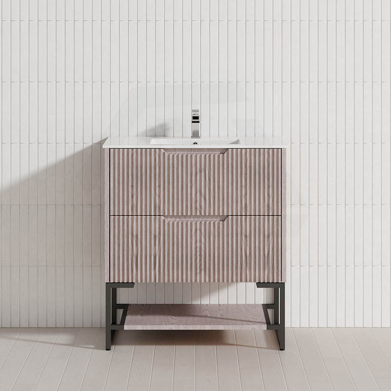 600-1500mm Bali White Oak Bathroom Freestanding Fluted Vanity with Drawers