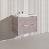 Bali Linear Wall Hung Bathroom Floating Vanity Fluted PVC Coating Cabinet 750mm - In 5 Colours