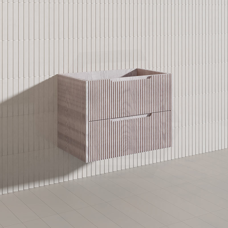 Bali Linear Wall Hung Bathroom Floating Vanity Fluted PVC Coating Cabinet 750mm - In 5 Colours
