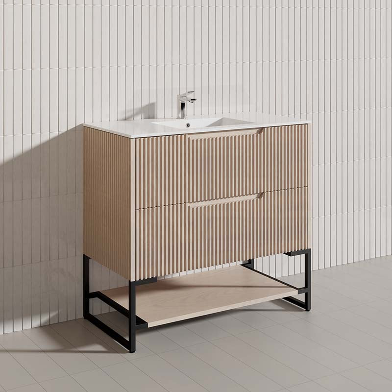900mm Bali Bathroom Freestanding Fluted Vanity with Drawers In Various Colours