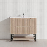 600-1500mm Bali American Oak Bathroom Freestanding Fluted Vanity with Drawers