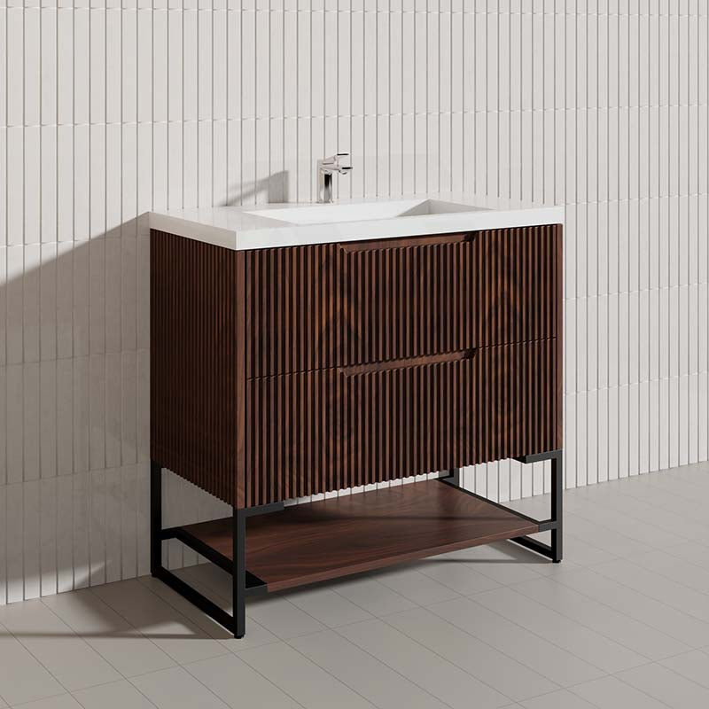 900mm Bali Bathroom Freestanding Fluted Vanity with Drawers In Various Colours
