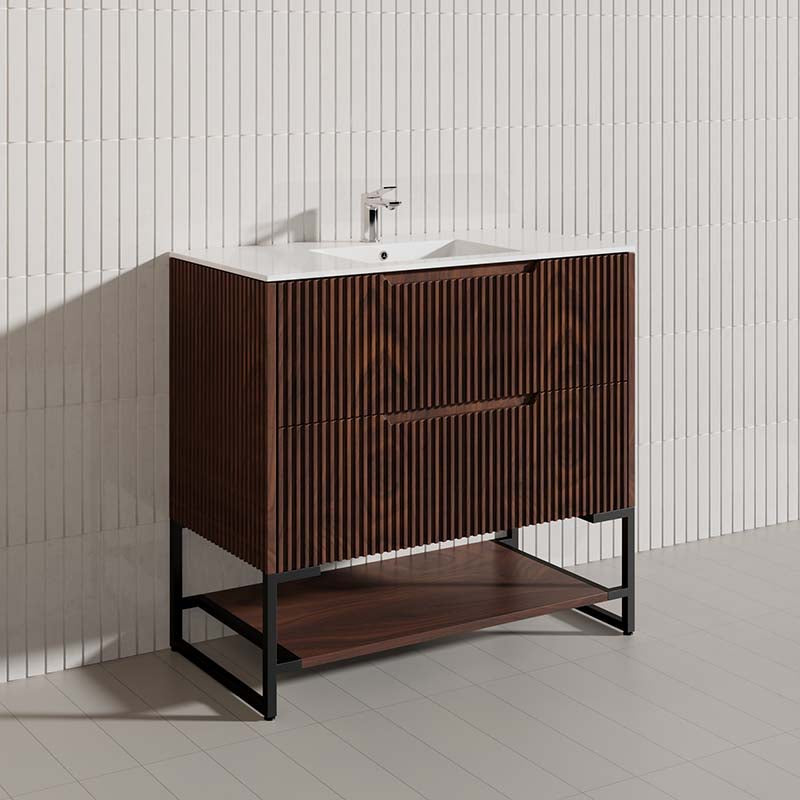 900mm Bali Bathroom Freestanding Fluted Vanity with Drawers In Various Colours