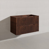 Bali Linear Wall Hung Bathroom Floating Vanity Fluted PVC Coating Cabinet 900mm - In 5 Colours
