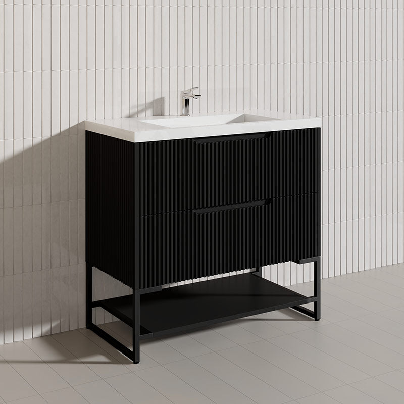 900mm Bali Bathroom Freestanding Fluted Vanity with Drawers In Various Colours