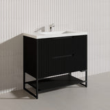 900mm Bali Bathroom Freestanding Fluted Vanity with Drawers In Various Colours