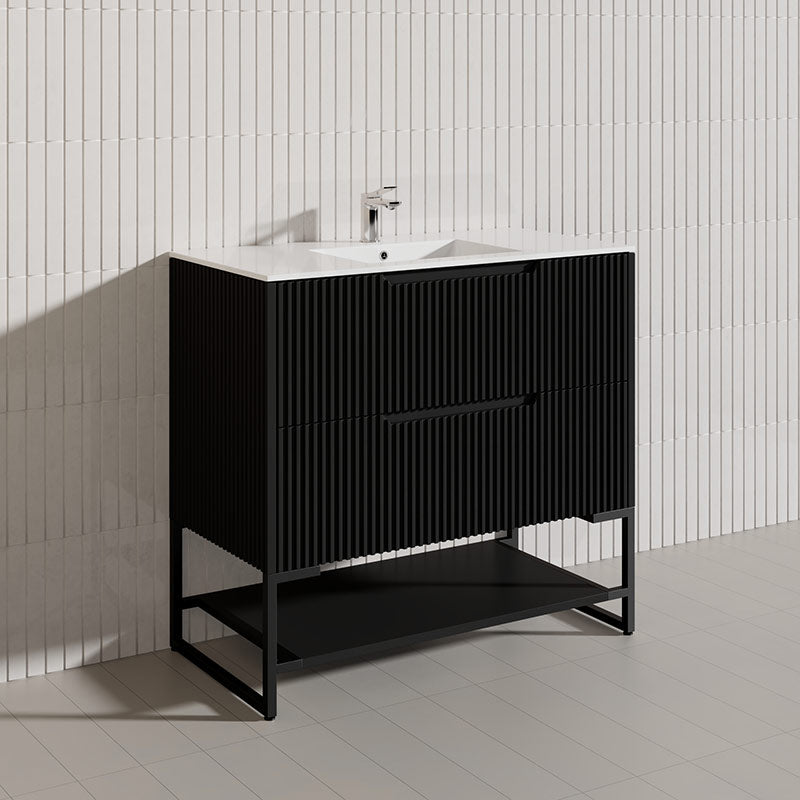 900mm Bali Bathroom Freestanding Fluted Vanity with Drawers In Various Colours