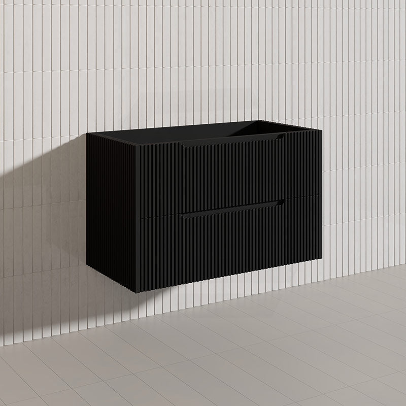 Bali Linear Wall Hung Bathroom Floating Vanity Fluted PVC Coating Cabinet 900mm - In 5 Colours