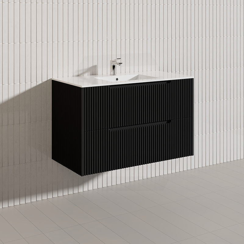 Bali Linear Wall Hung Bathroom Floating Vanity Fluted PVC Coating Cabinet 900mm - In 5 Colours