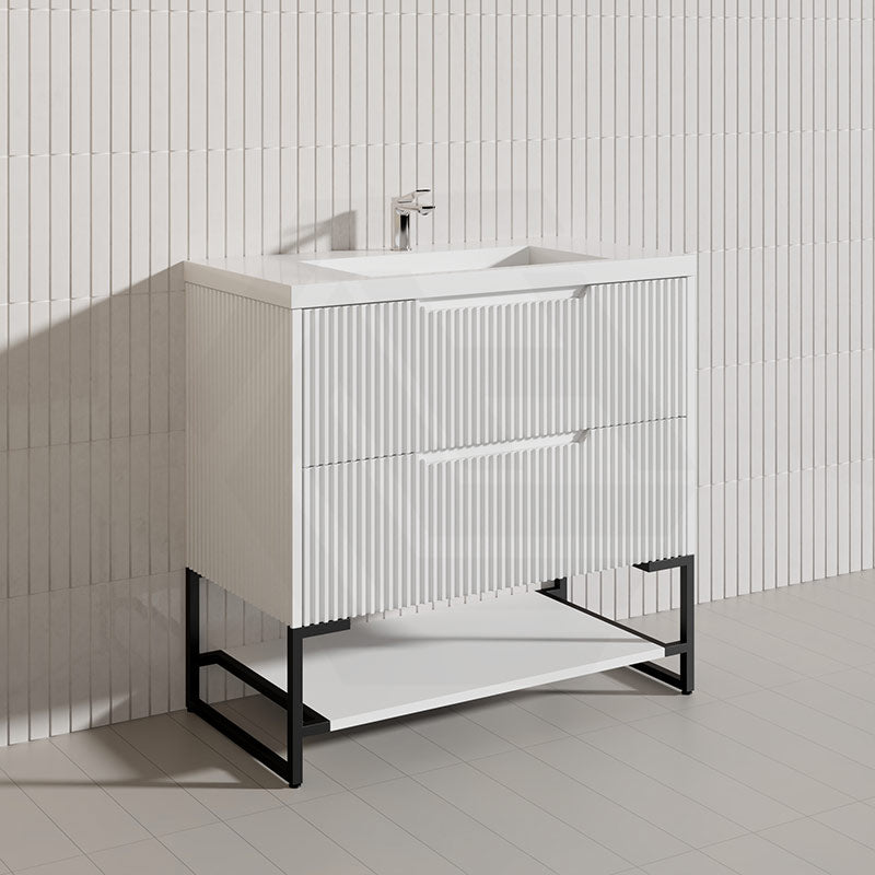 900mm Bali Bathroom Freestanding Fluted Vanity with Drawers In Various Colours